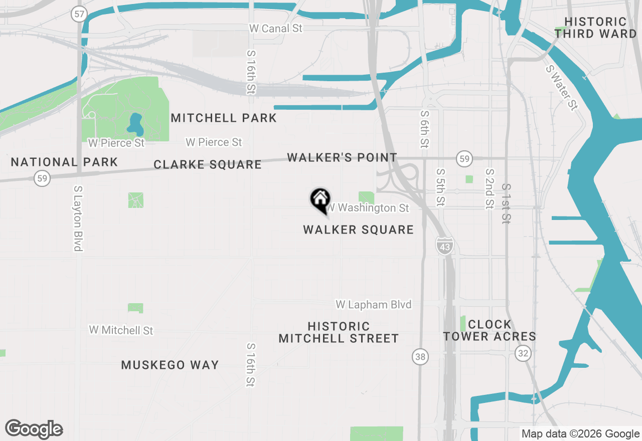 Map of 1206 W Scott St, Milwaukee, WI 53204