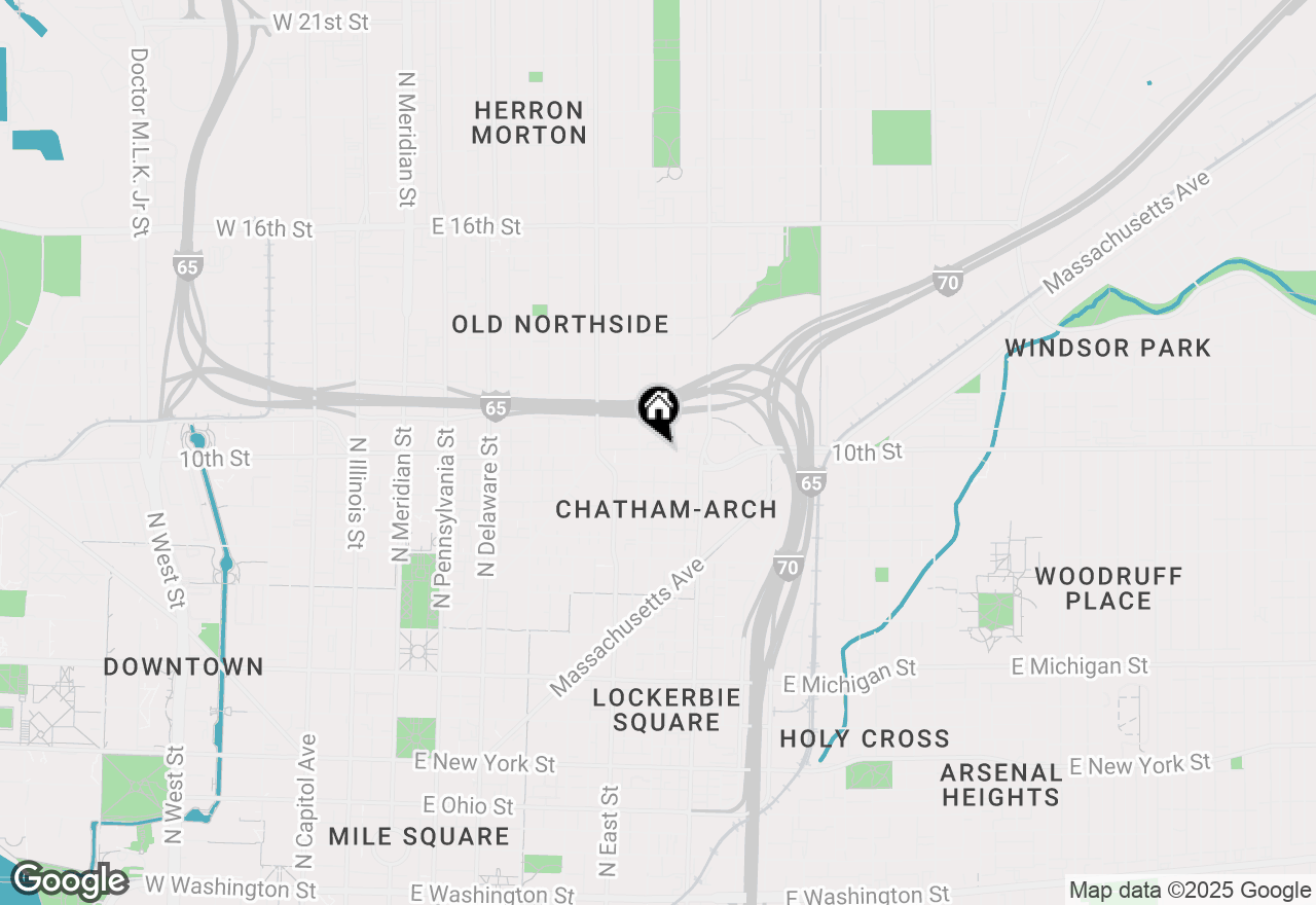 Map of 622 E 10th Street #303, Indianapolis, IN 46202