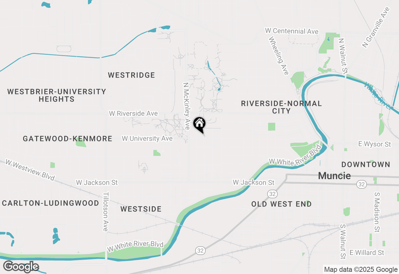 Map of 1708 W University Avenue, Muncie, IN 47303