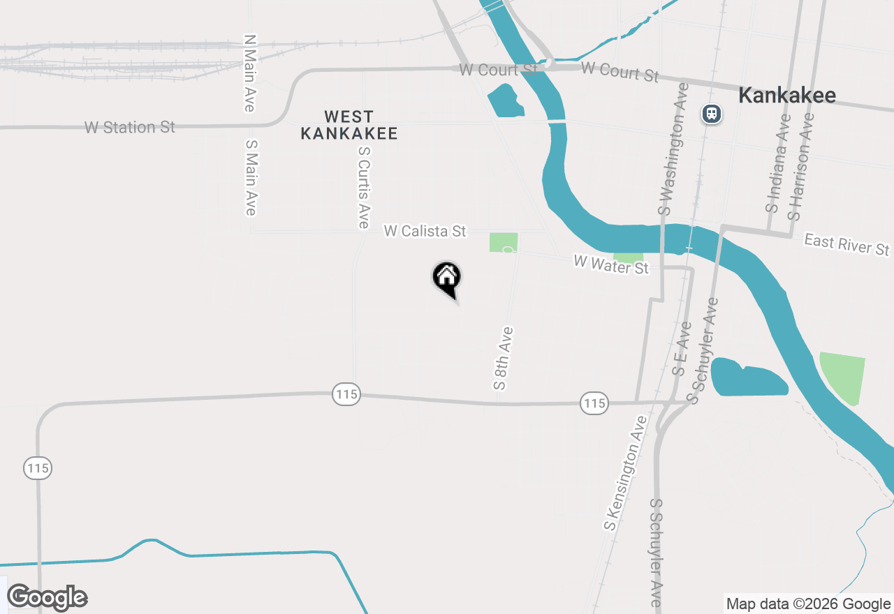 Map of 1033 W Hawkins Street, Kankakee, IL 60901
