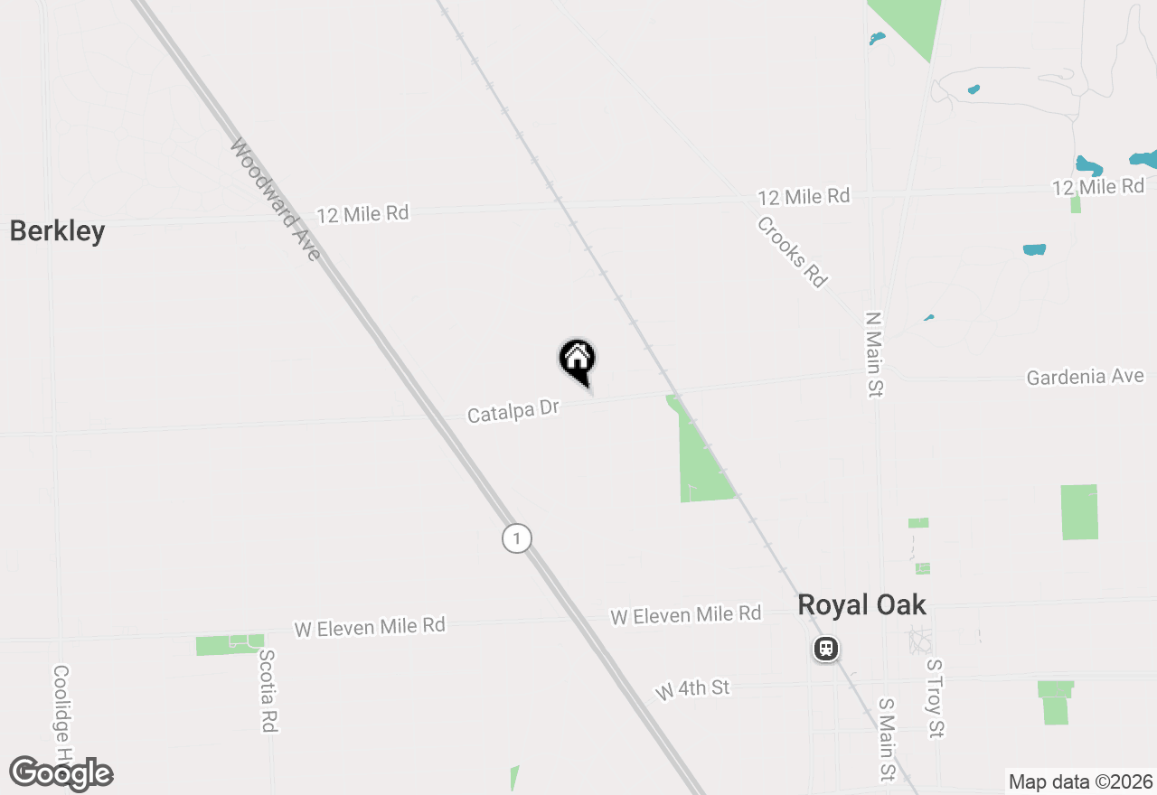 Map of 1005 Fernwood Road, Royal Oak, MI 48067