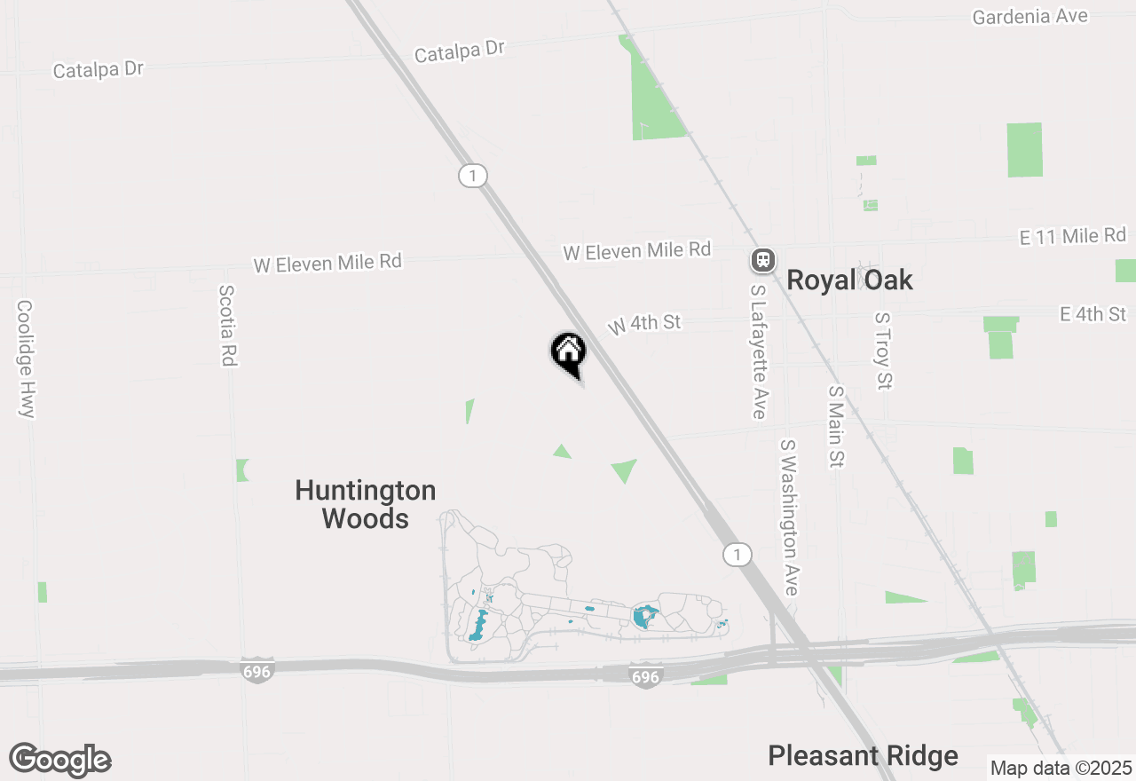 Map of 26388 Dundee Road, Huntington Woods, MI 48070