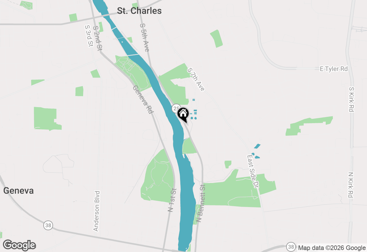 Map of 1627 Riverside Avenue, St. Charles, IL 60174