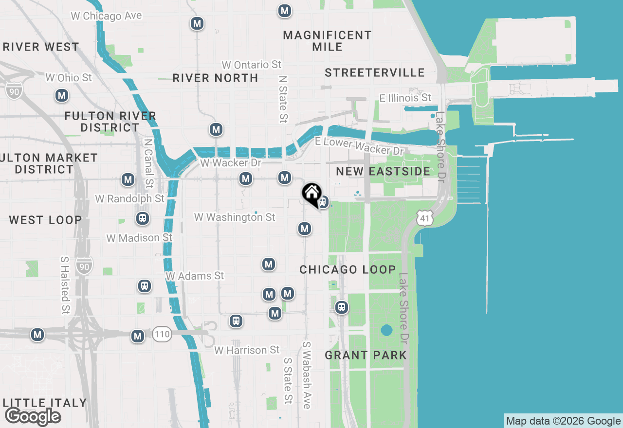 Map of 50 E Washington Street, Chicago, IL 60602