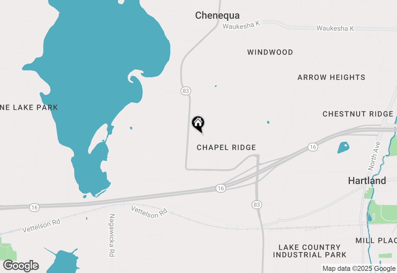 Map of W313N4969 Chapel Ridge Rd, Hartland, WI 53029