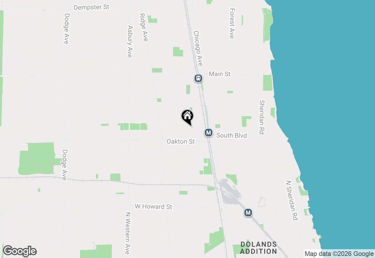 Map of 723 South Boulevard, Evanston, IL 60202