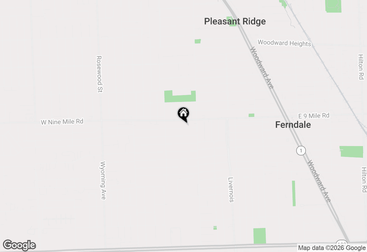 Map of 1316 W Troy Street, Ferndale, MI 48220