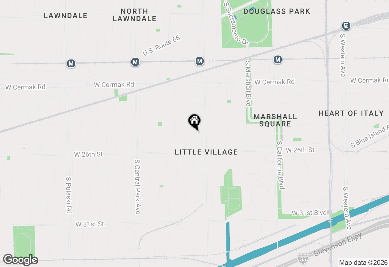 Map of 2458 S Sawyer Avenue #2F, Chicago, IL 60623