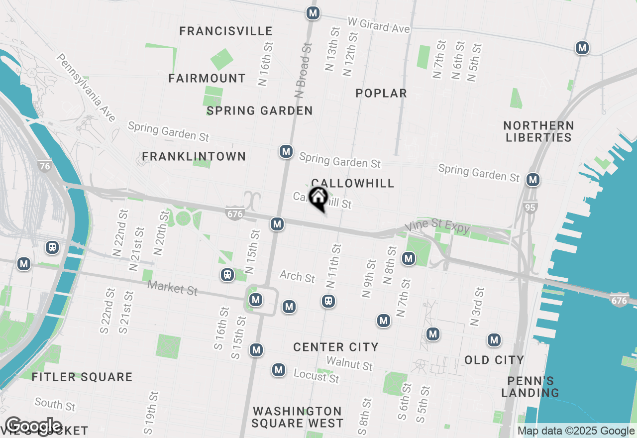 Map of 1201 Vine Street #STUDIO, Philadelphia, PA 19107