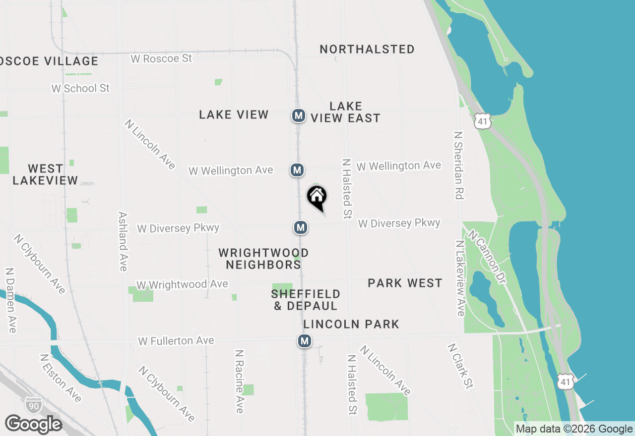 Map of 2812 N Mildred Avenue #1E, Chicago, IL 60657