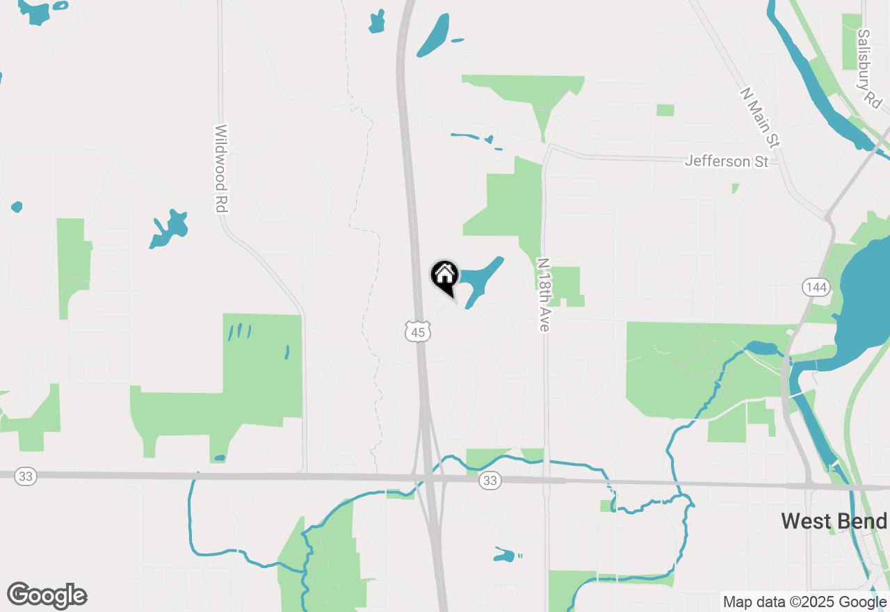 Map of 2214 Willowbrook Dr, West Bend, WI 53090