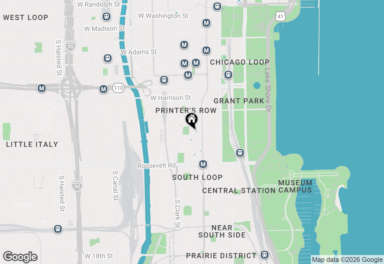 Map of 899 S Plymouth Court #1005, Chicago, IL 60605