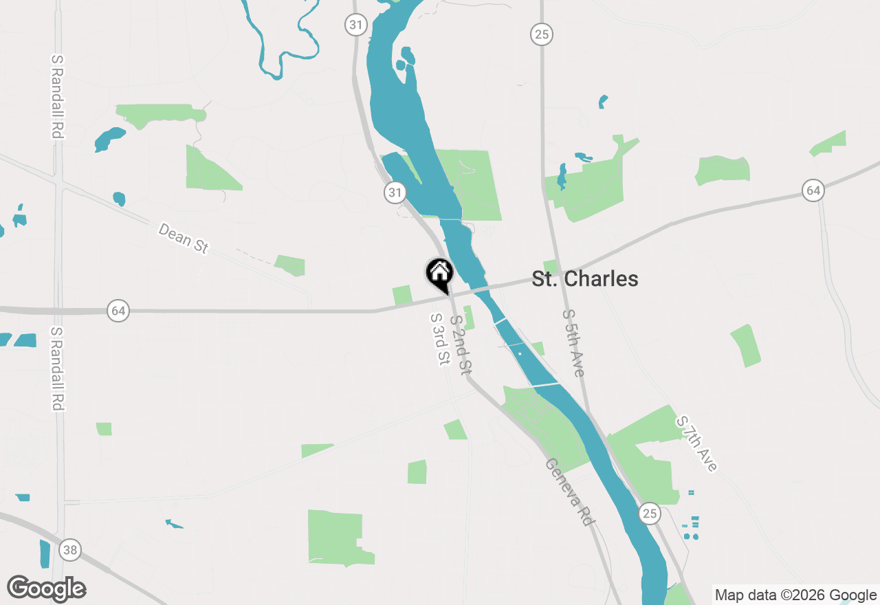 Map of 215 W Main Street, St. Charles, IL 60174