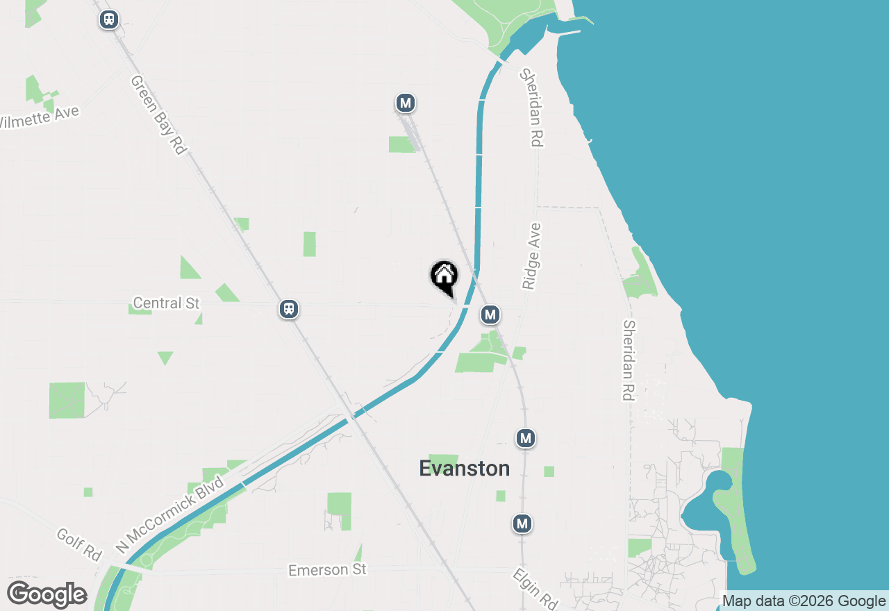 Map of 1229 Central Street #A, Evanston, IL 60201