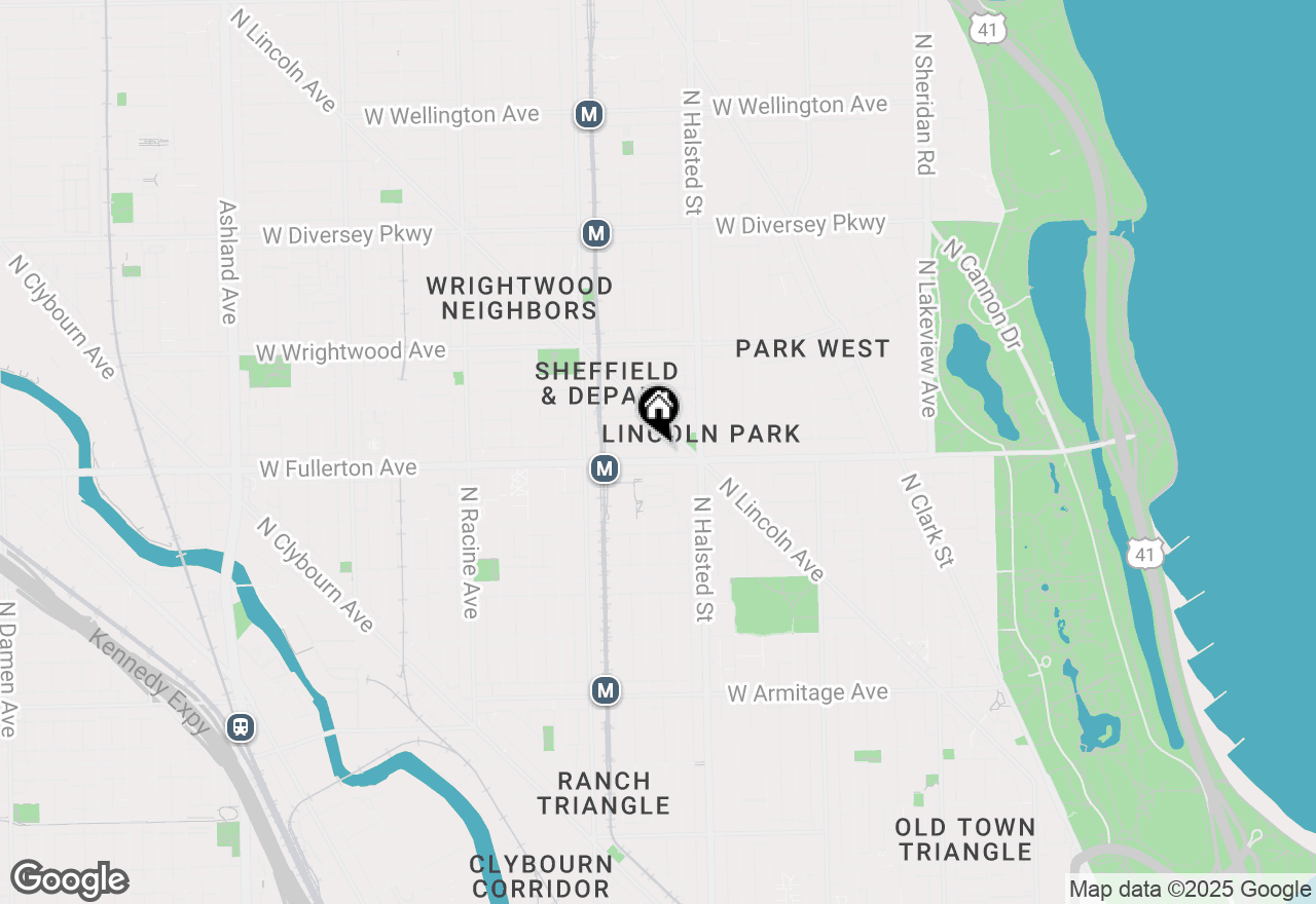 Map of 844 W Fullerton Avenue #1, Chicago, IL 60614