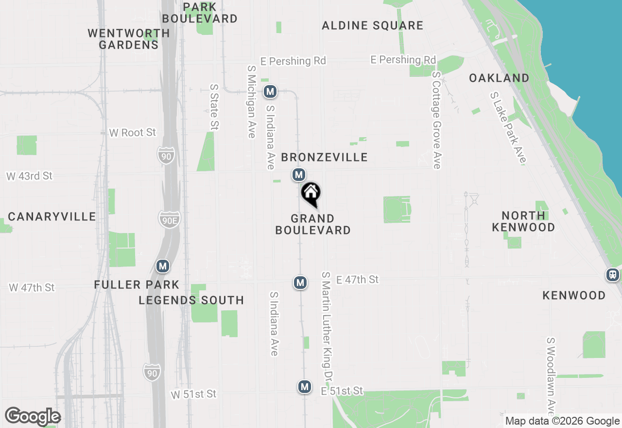 Map of 4439 S Calumet Avenue #1S, Chicago, IL 60653