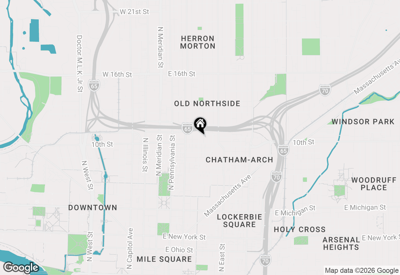 Map of 1021 N Alabama Street, Indianapolis, IN 46202