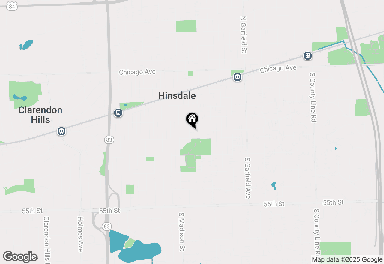 Map of 443 S Clay Street, Hinsdale, IL 60521