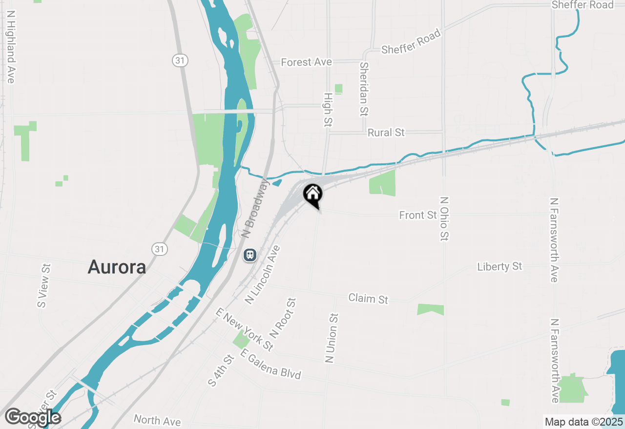 Map of 416 High Street, Aurora, IL 60505