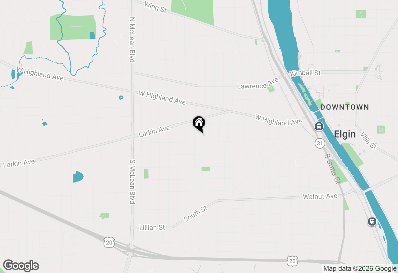 Map of 18 N Worth Avenue, Elgin, IL 60123