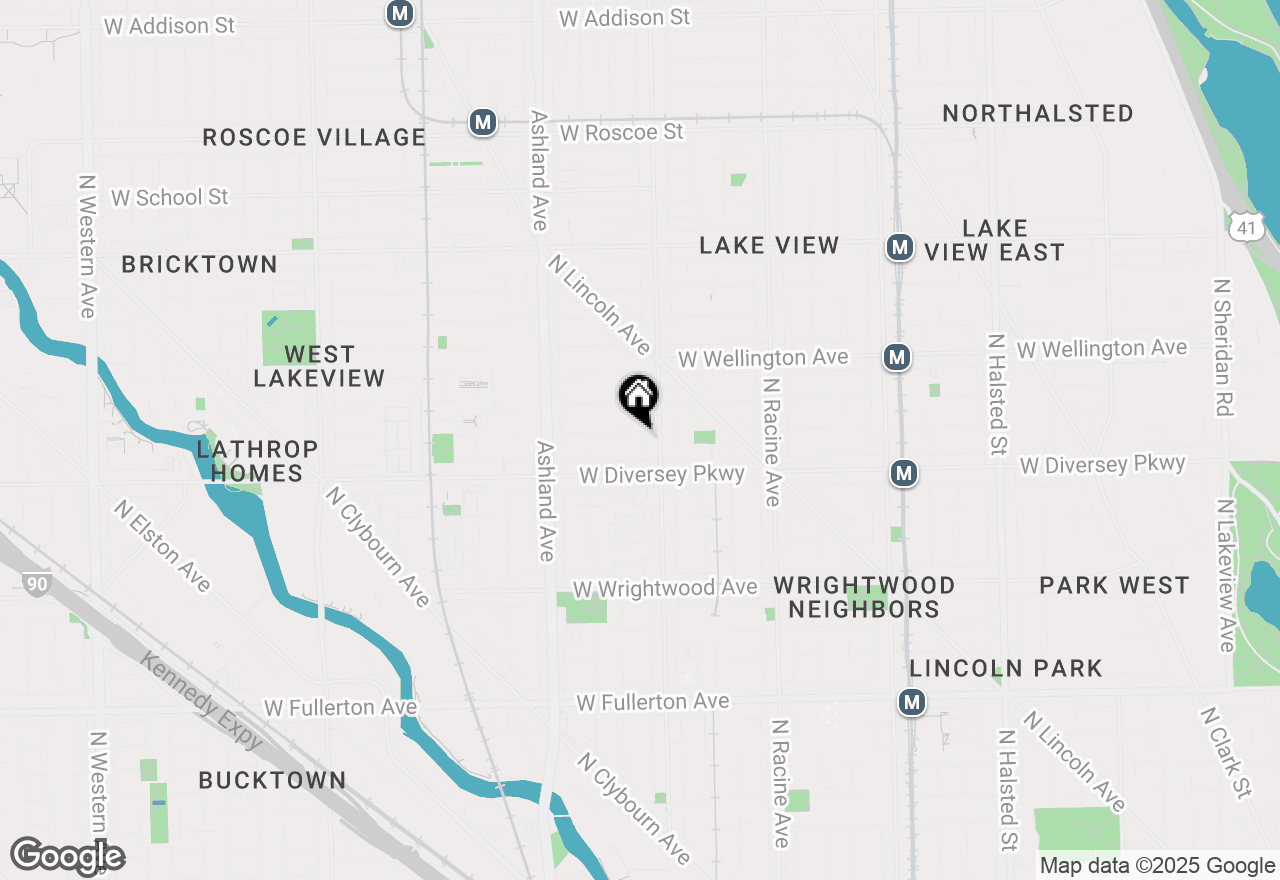 Map of 1420 W Wolfram Street, Chicago, IL 60657