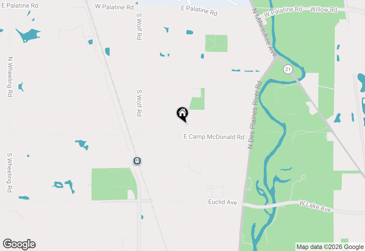 Map of 1601 N Rosetree Lane, Mount Prospect, IL 60056