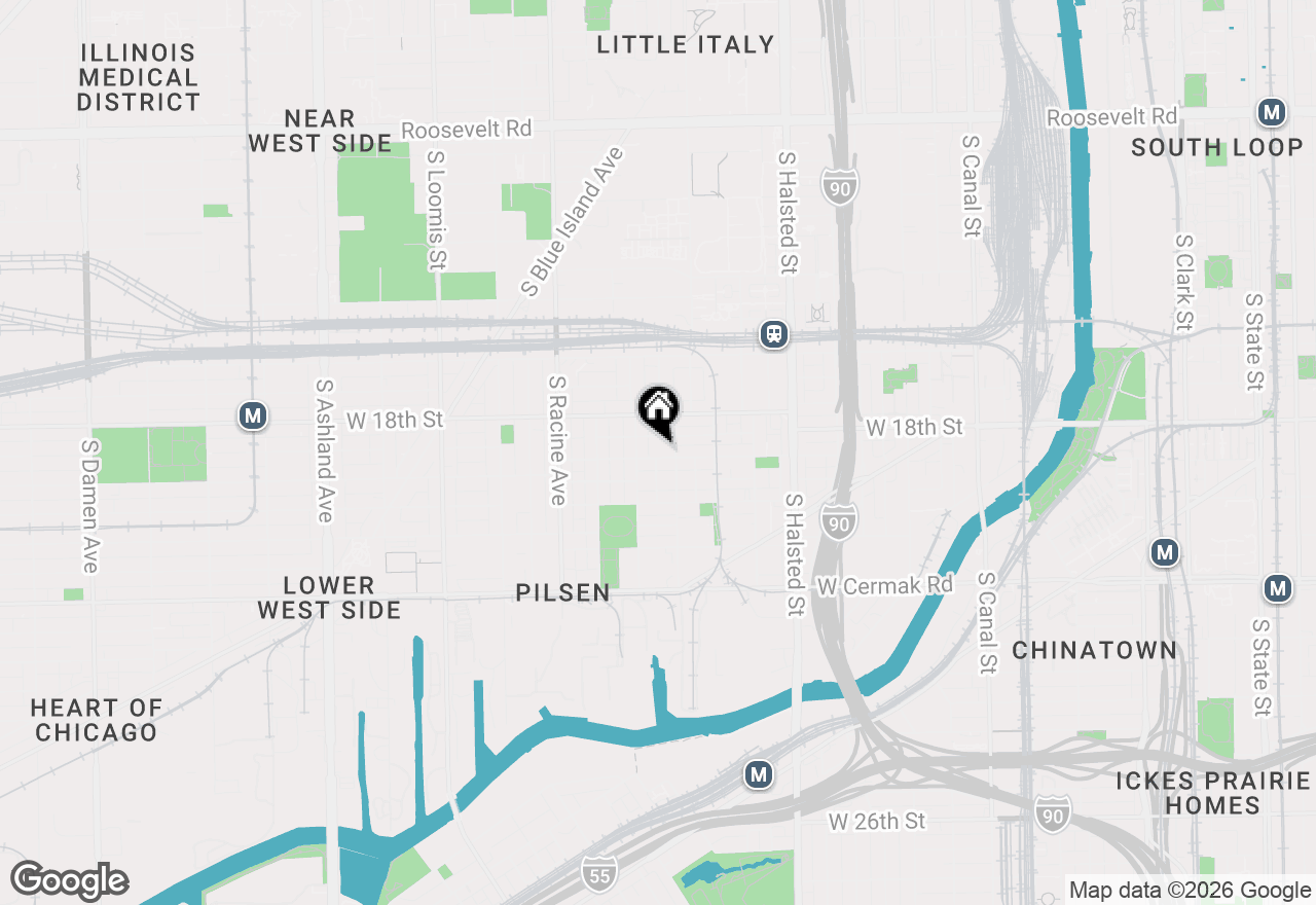Map of 1014 W 19th Street #1R, Chicago, IL 60608