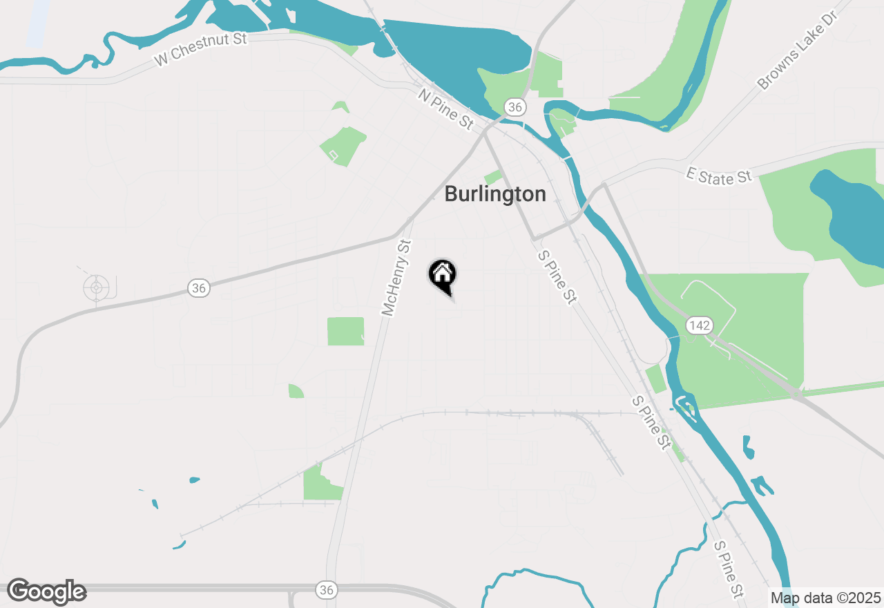 Map of 188 W Highland Ave, Burlington, WI 53105