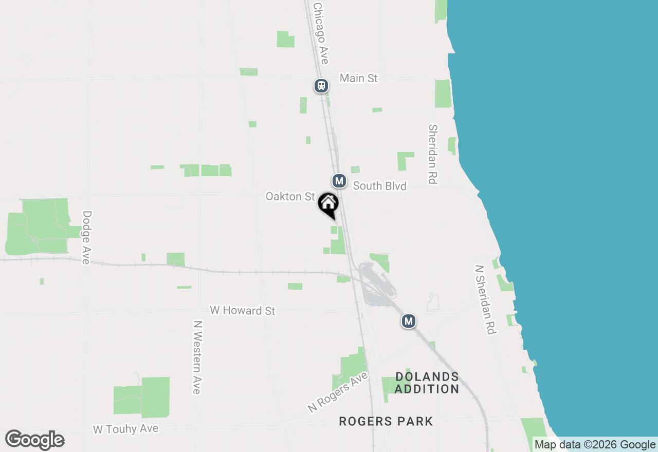 Map of 630 Hull Terrace #1W, Evanston, IL 60202