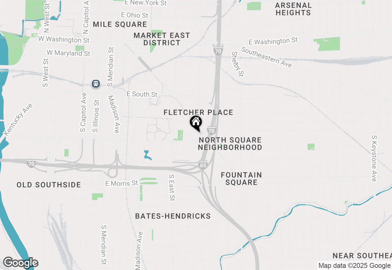 Map of 727 S Noble Street, Indianapolis, IN 46203