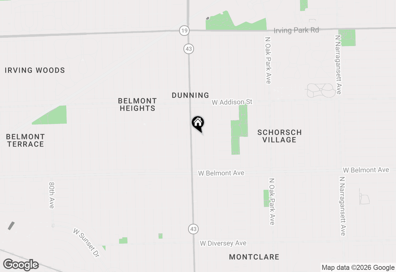 Map of 3404 N Neva Avenue, Chicago, IL 60634