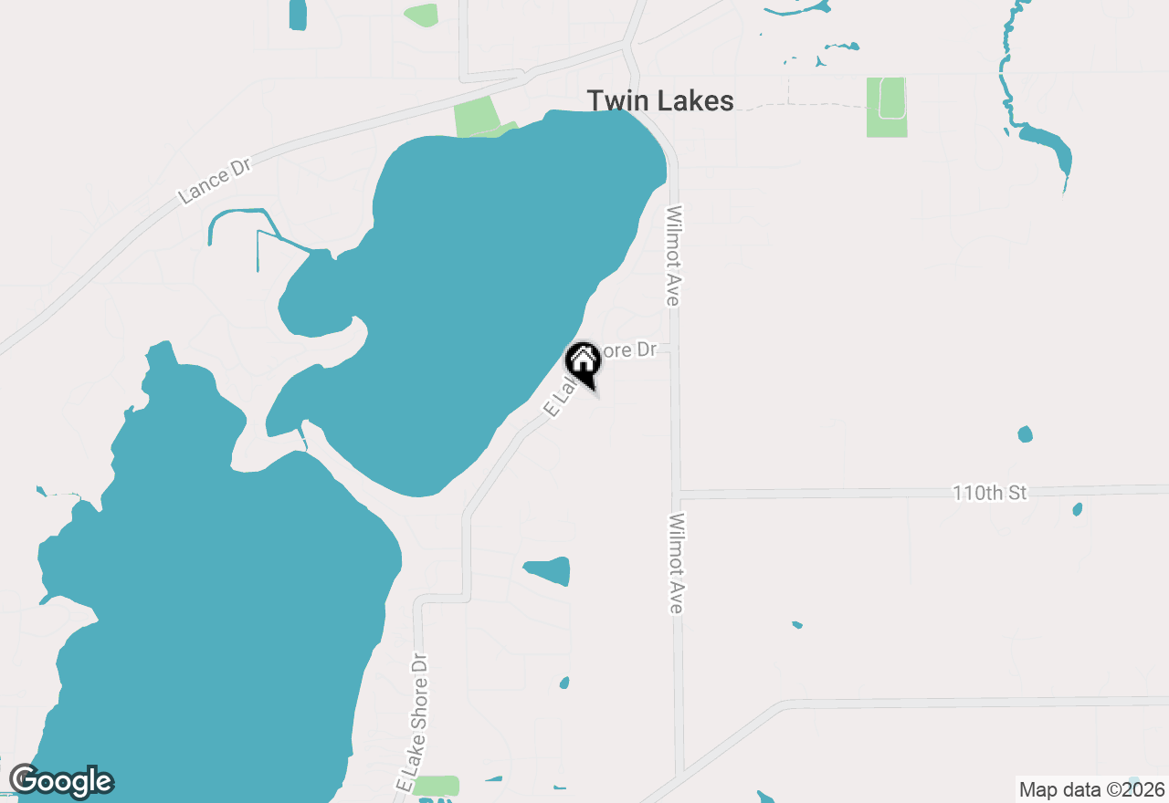 Map of 1528 E Lakeshore Dr, Twin Lakes, WI 53181