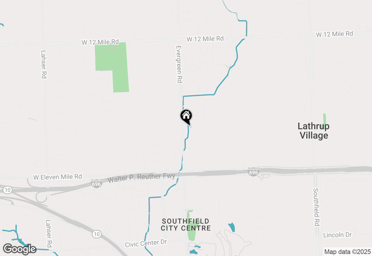 Map of 27570 Evergreen Road, Lathrup Village, MI 48076