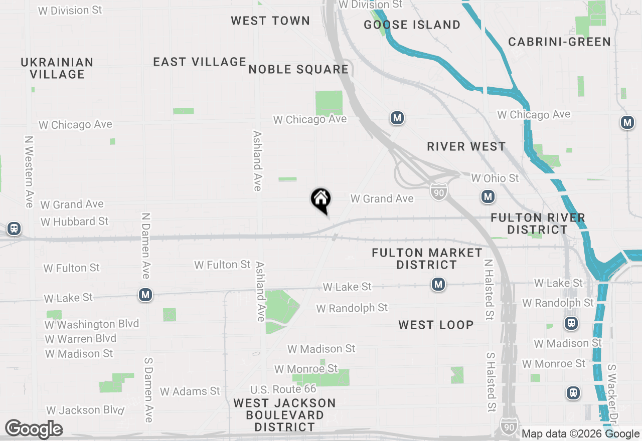 Map of 1373 W Hubbard Street #1W, Chicago, IL 60642