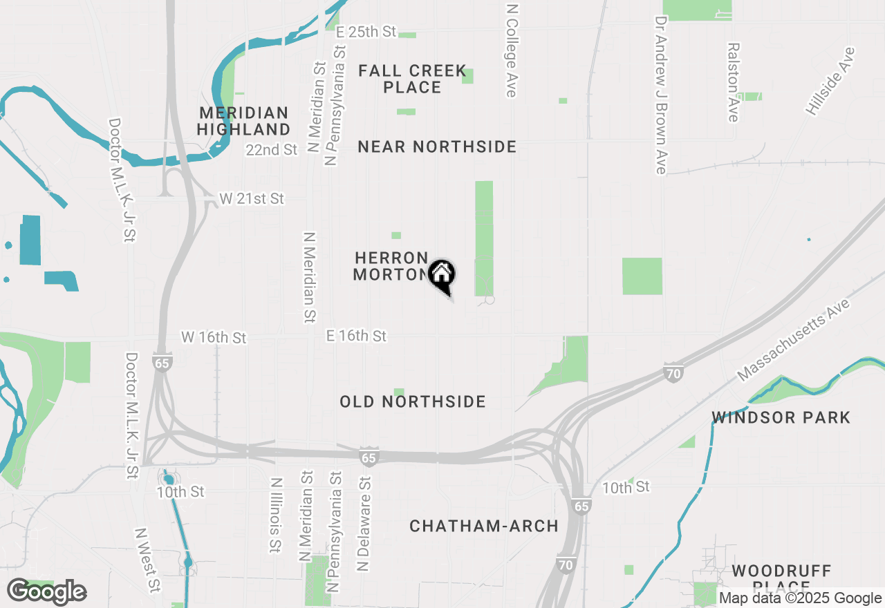 Map of 1649 Central Avenue, Indianapolis, IN 46202