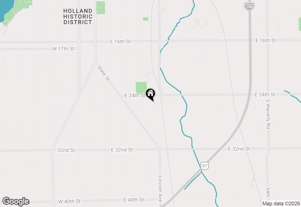 Map of 182 E 25th Street, Holland, MI 49423