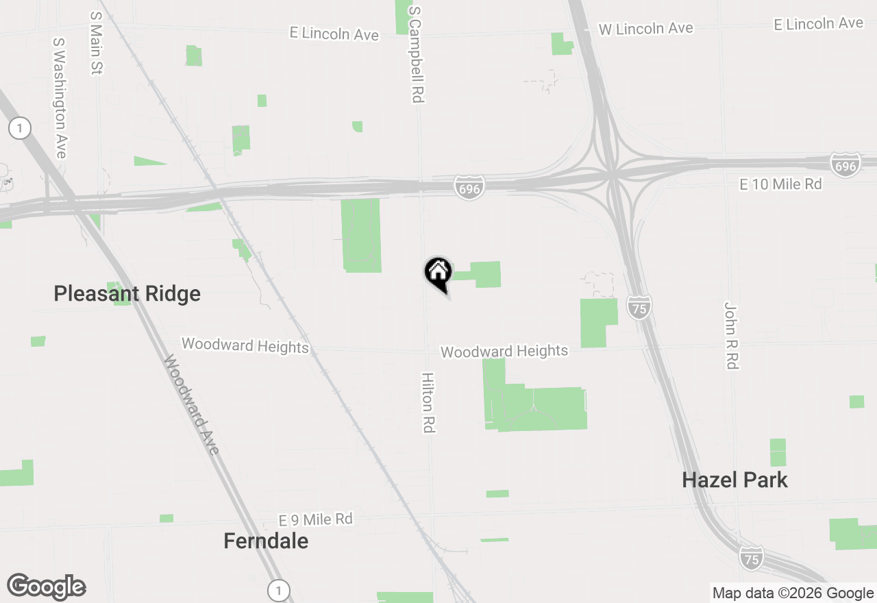 Map of 1469 Browning Street, Ferndale, MI 48220