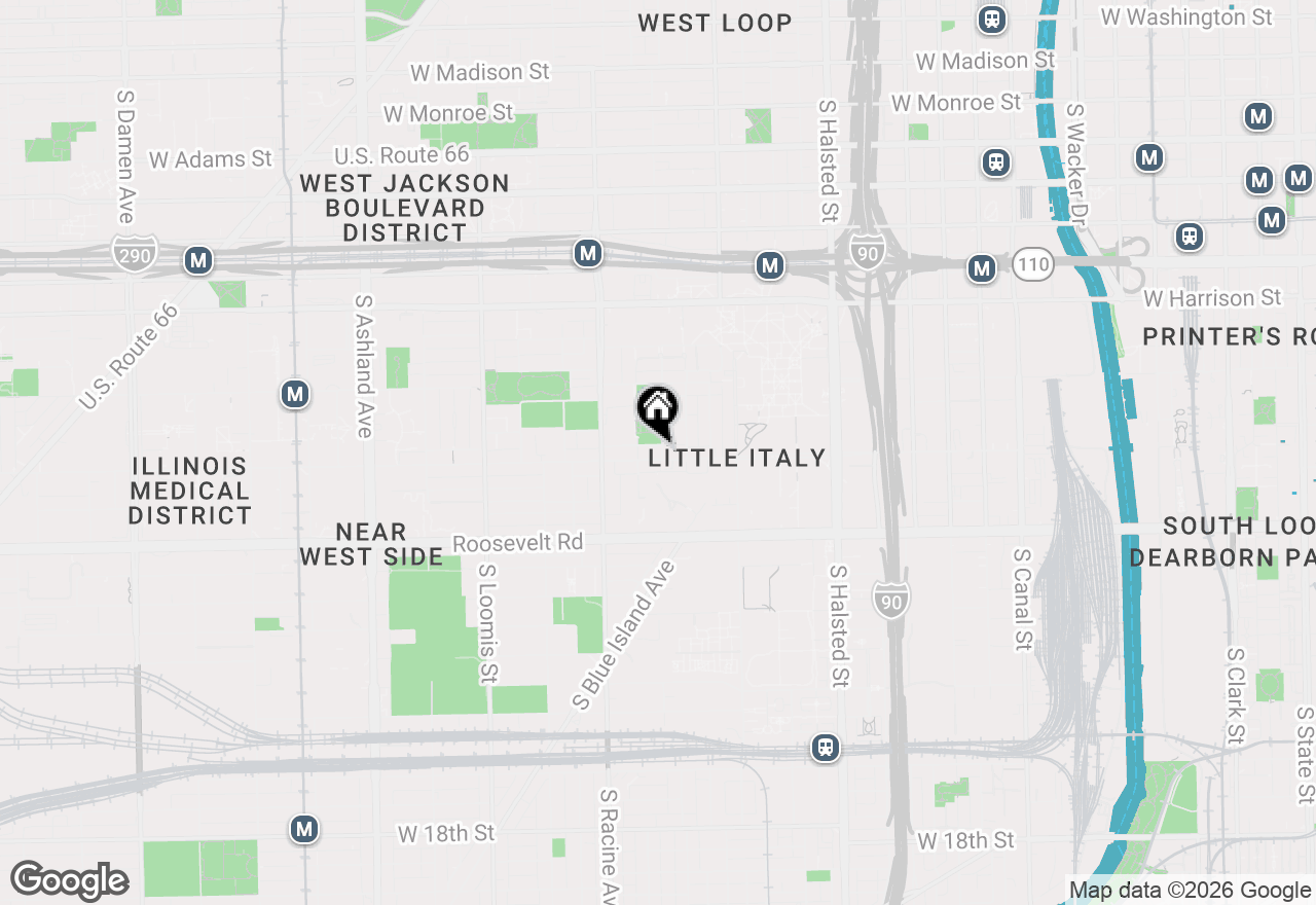 Map of 1100 W Taylor Street #3F, Chicago, IL 60607