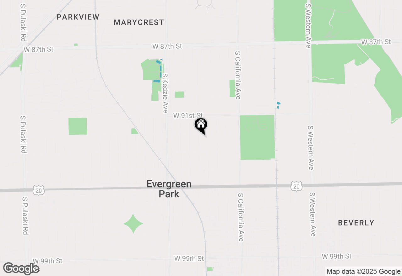 Map of 9214 S Sacramento Avenue, Evergreen Park, IL 60805