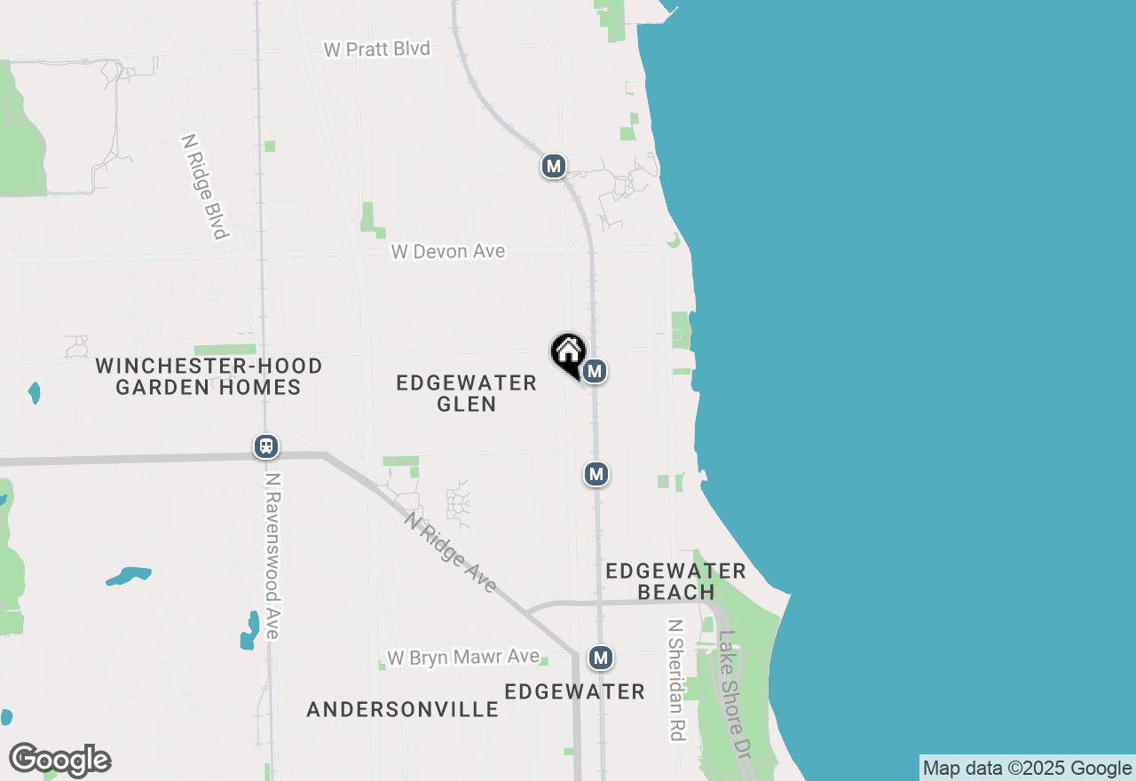 Map of 6124 N Broadway Street #3S, Chicago, IL 60660