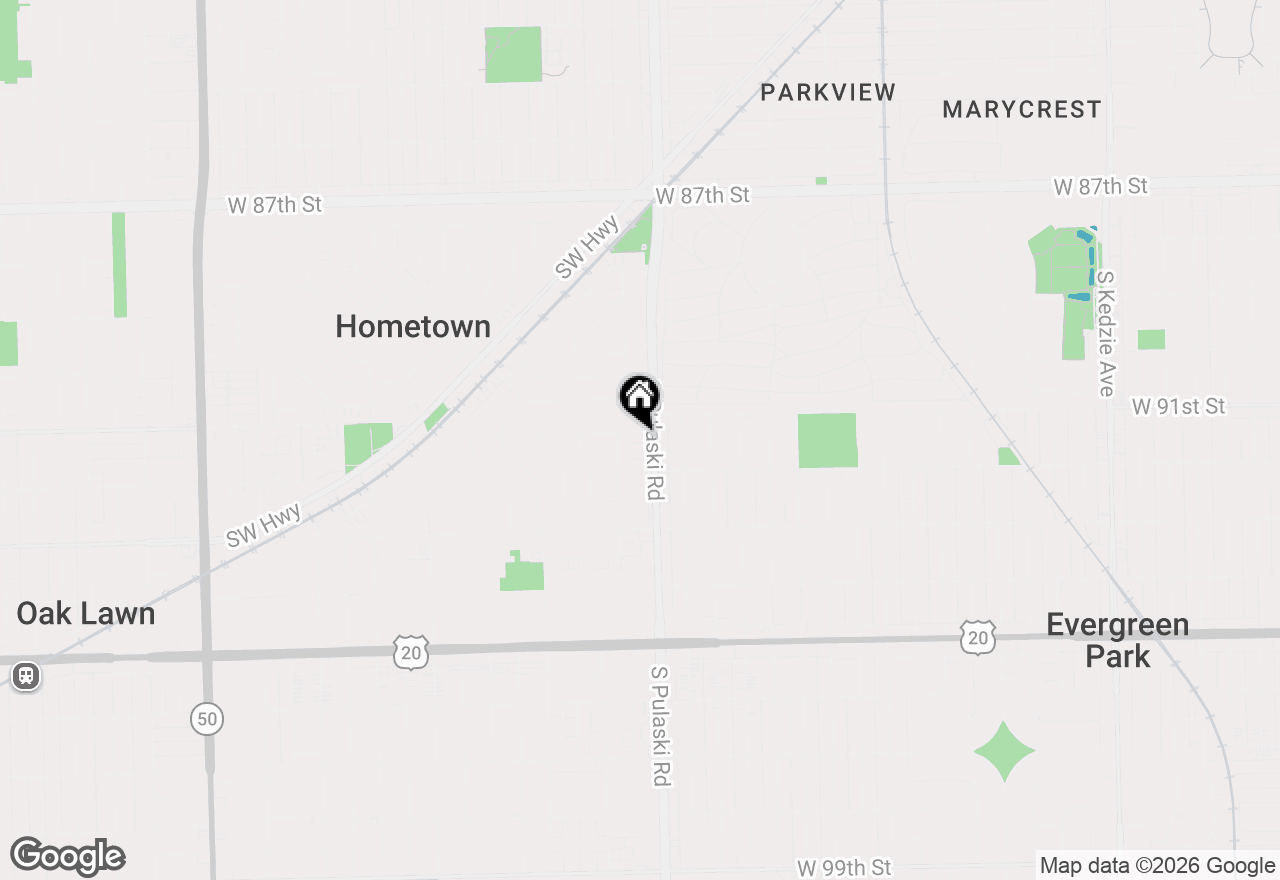 Map of 9120 S Pulaski Road #2W, Oak Lawn, IL 60453