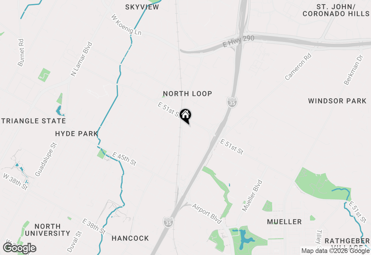 Map of 909 E 50th St, Austin, TX 78751