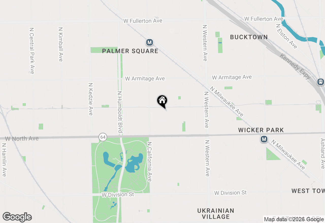 Map of 1740 N Washtenaw Avenue, Chicago, IL 60647