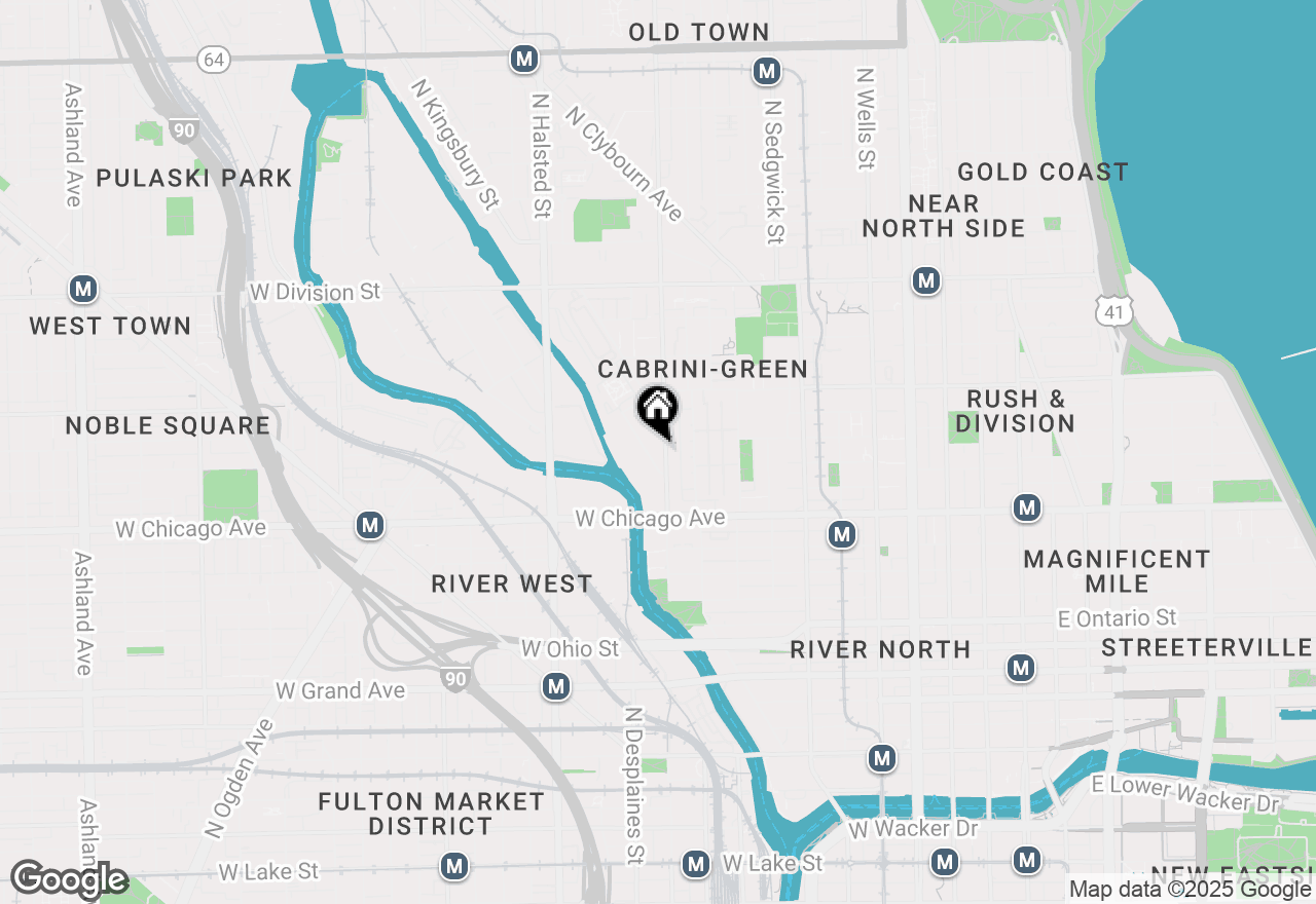 Map of 845 N Kingsbury Street #201, Chicago, IL 60610