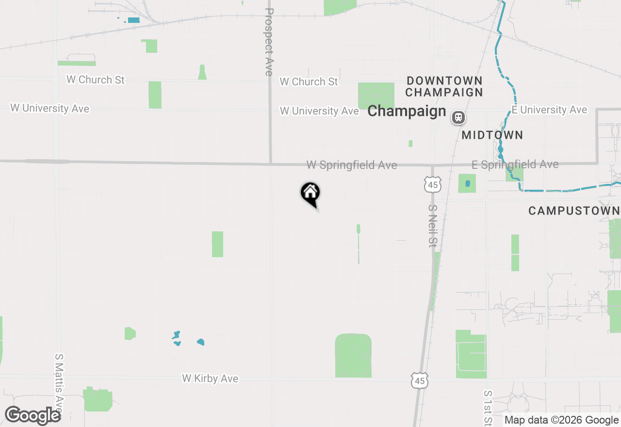 Map of 607 S New Street, Champaign, IL 61820