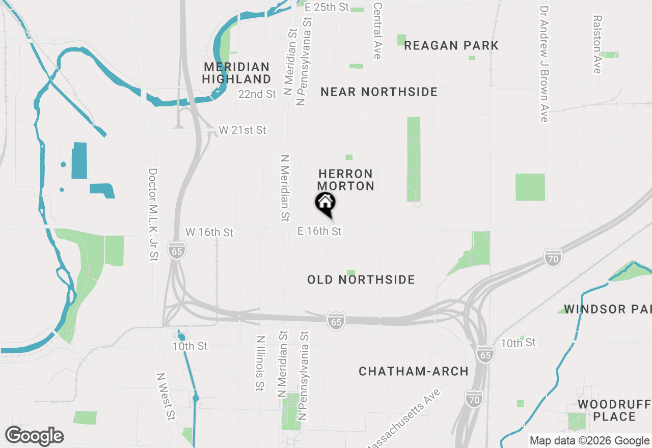Map of 1616 N Delaware Street, Indianapolis, IN 46202
