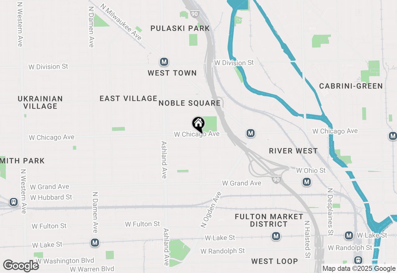 Map of 750 N Noble Street #F, Chicago, IL 60642
