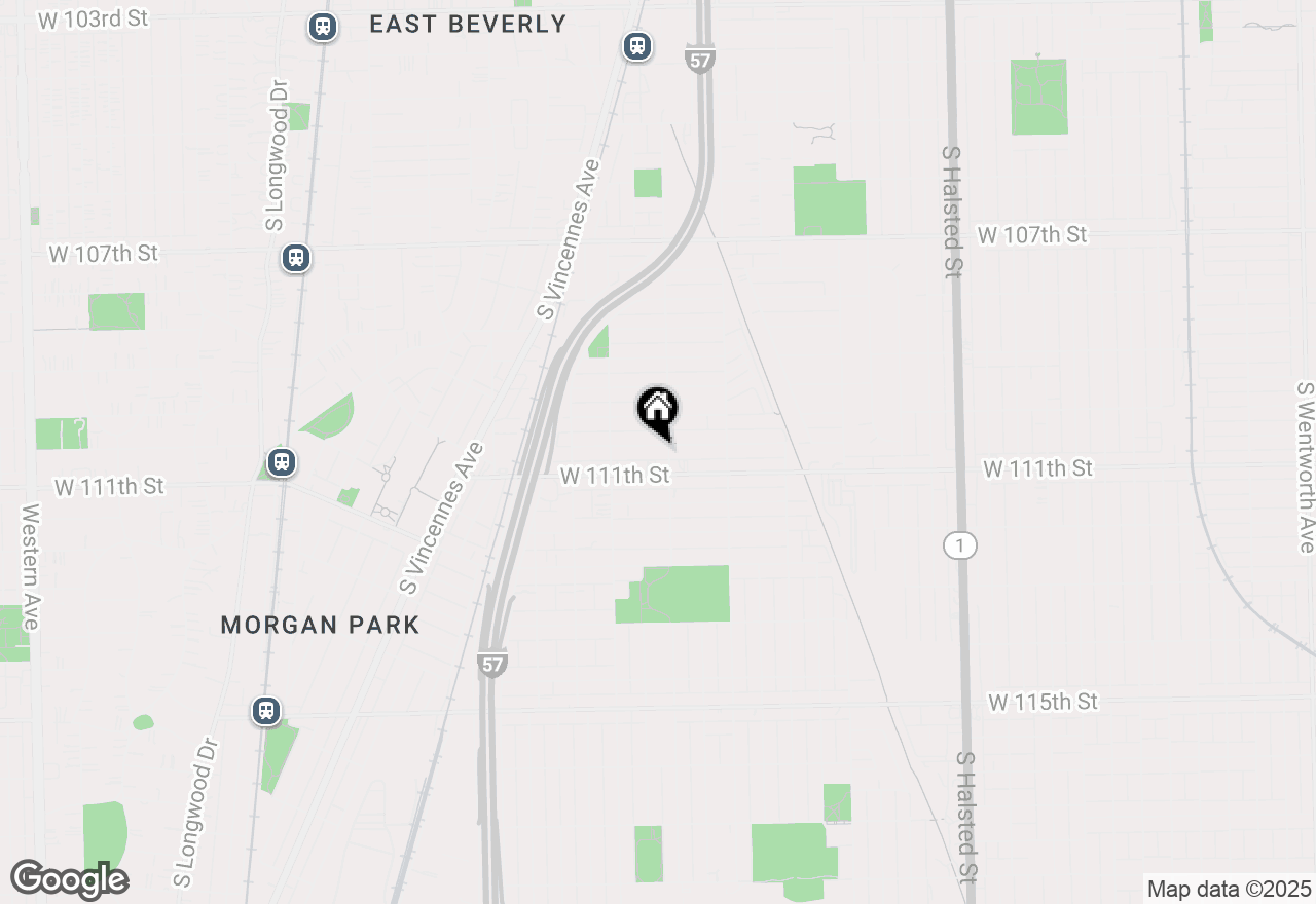 Map of 1309 W 110th Place, Chicago, IL 60643