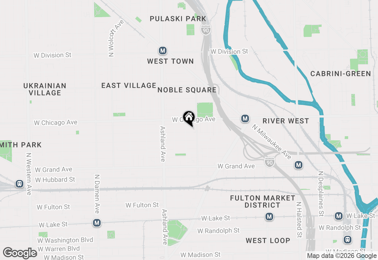 Map of 1427 W Superior Street #2F, Chicago, IL 60642