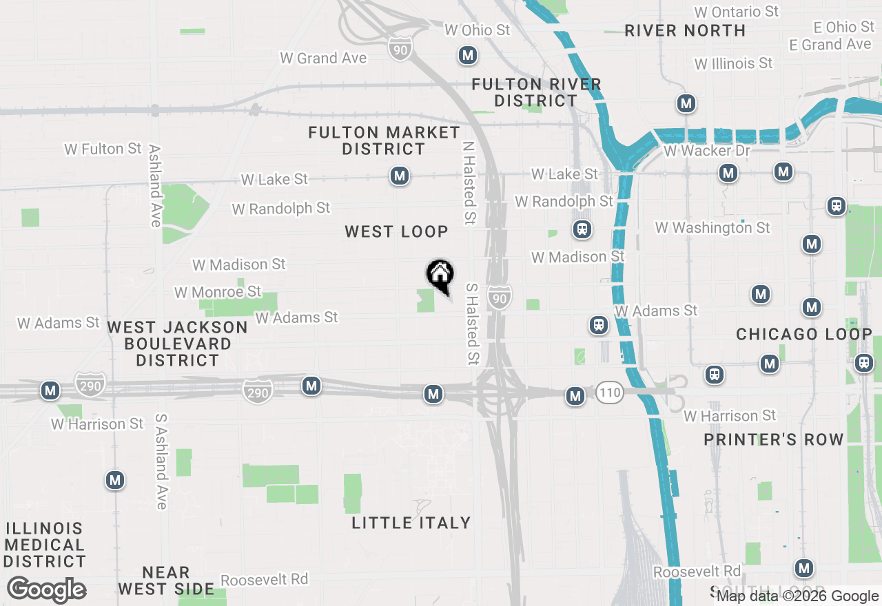 Map of 123 S Peoria Street #P3, Chicago, IL 60607